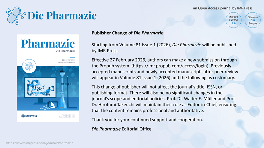 Banner image for Publisher Change of Die Pharmazie